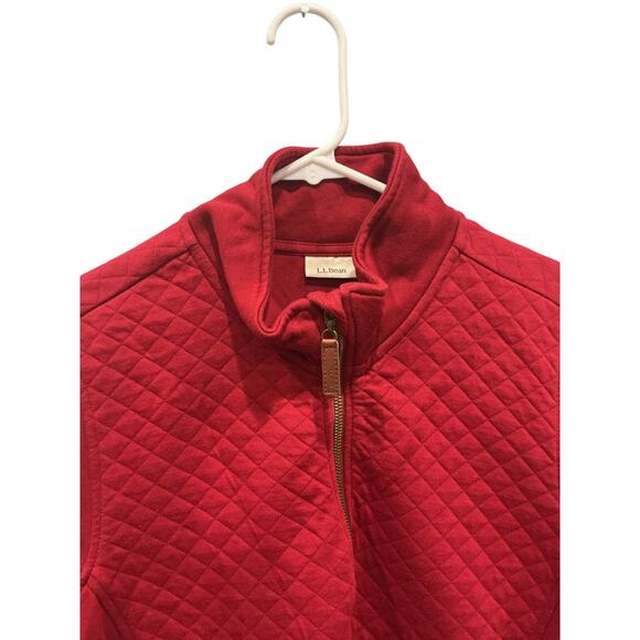 L.L.Bean Women Quilted Quarter-Zip Pullover Size Large Red Gorpcore Outdoor Fall - Picture 6 of 9